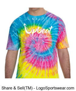 Customized tie dye t-shirt- Saturn (white logo and text) Design Zoom