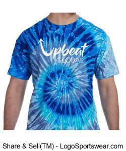 Customized tie dye t-shirt- Blue Jerry (white logo and text) Design Zoom