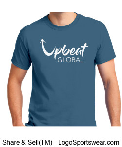 Customized Gildan t-shirt- Indigo Blue (white logo and text) Design Zoom
