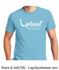 Customized Gildan t-shirt- Sky Blue (white logo and text) Design Zoom