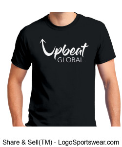 Customized Gildan t-shirt- Black (white logo, white text) Design Zoom