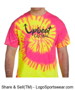 Customized tie dye t-shirt- Fluorescent Swirl (blk logo) Design Zoom